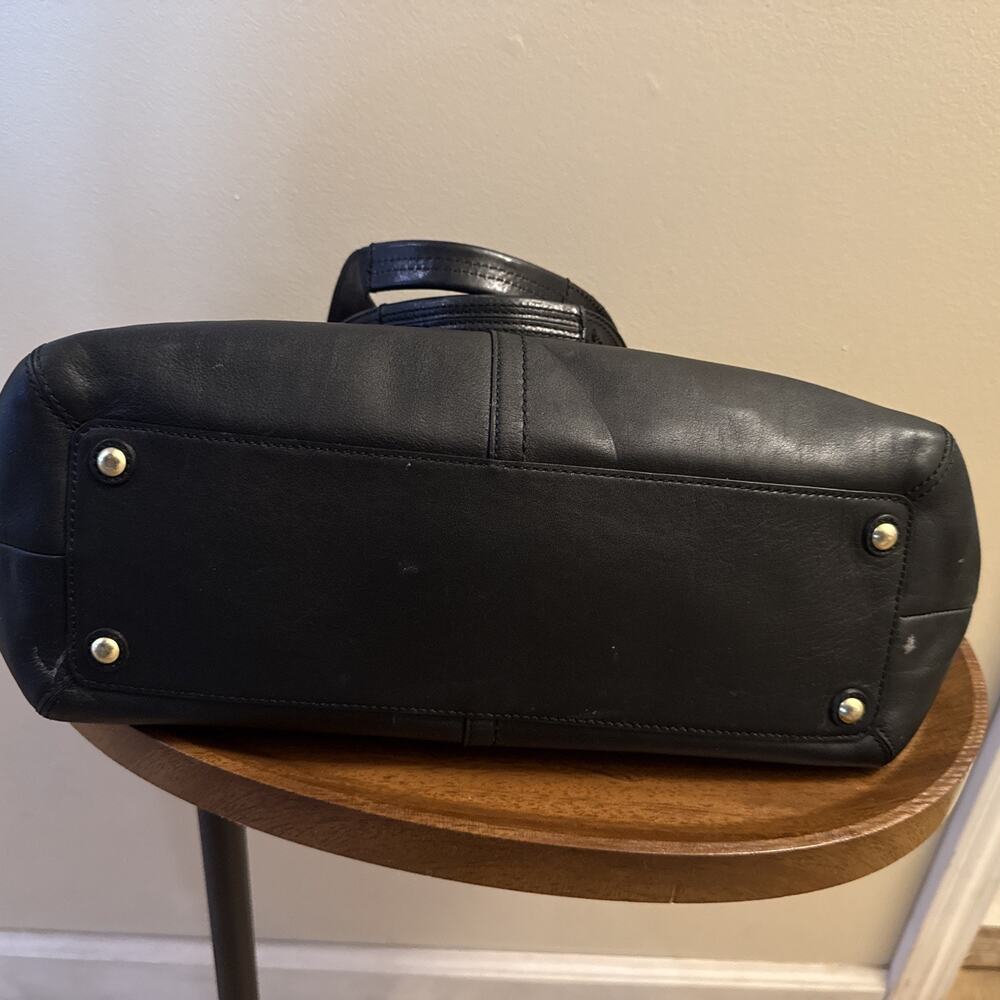 COACH Leather Satchel Bag Black Top Zip Brass Buckles A0869-11844 MRSP $275 - Picture 5 of 8